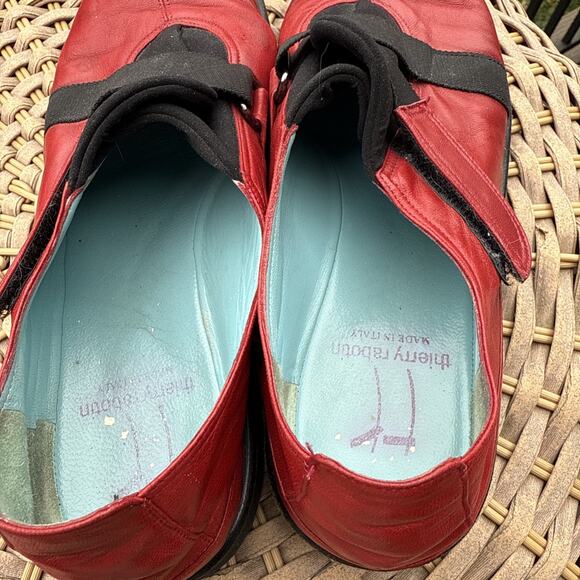 Thierry Rabotin Red and Black Leather Shoes Size Approx 10 Wide See Pics Measure - Picture 10 of 16
